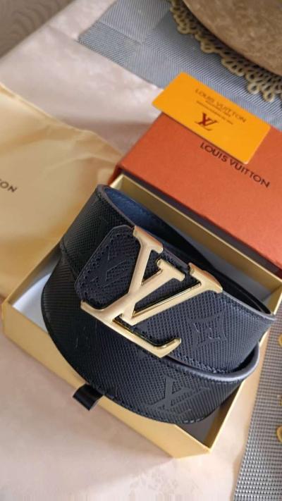black Louis Vuitton belt