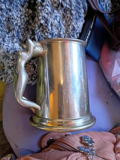 vintage pewter tankard - Thumbnail 5