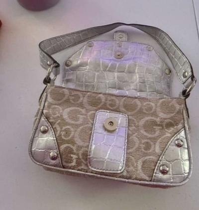 AUTHENTIC Vintage Y2K Guess Mini Shoulder Bag  Silver Studde - Thumbnail 3