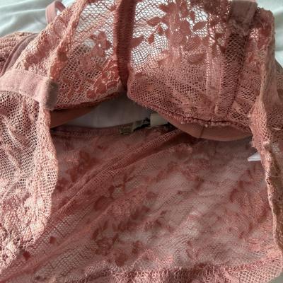 Dusty Rose Lace Longline Bralette  Size Small Papaya - Thumbnail 2