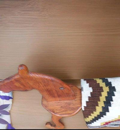Vintage Wooden Oak Rocking Horse - Thumbnail 6