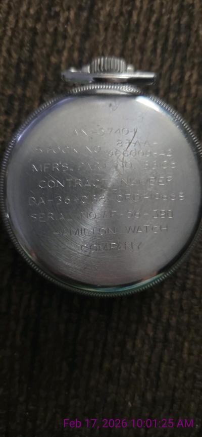 WWII Hamilton pocket watch - Thumbnail 2