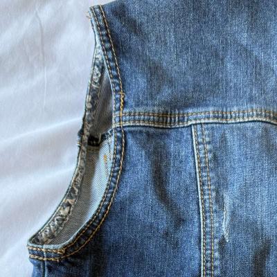 Papaya Womens Sleeveless Denim Vest  Classic Blue Jean Jacke - Thumbnail 6
