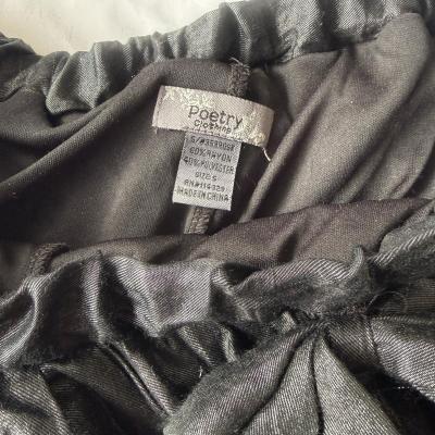 Poetry Black Shimmer Bubble Skort  Elastic Waist Metallic Sh - Thumbnail 5