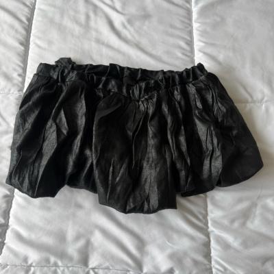 Poetry Black Shimmer Bubble Skort  Elastic Waist Metallic Sh - Thumbnail 6