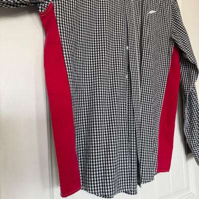 BRAND NEW XL Publish Black  White Gingham Shirt w Red Side P - Thumbnail 5