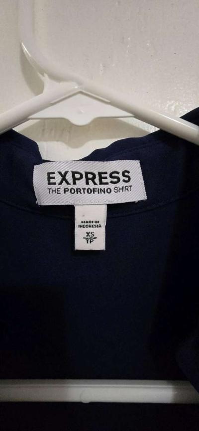 Navy Blue Button Down womens shirt - Thumbnail 2