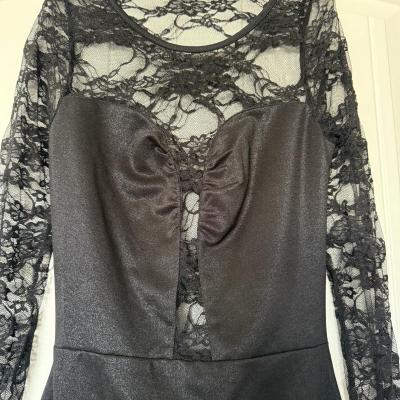 Sheer Lace Back After Dark Mini Dress  Dark Romance Energy - Thumbnail 3
