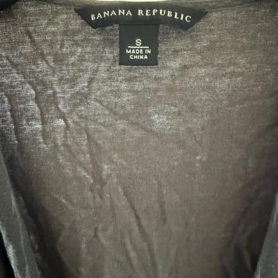 Banana Republic 70 Silk Sleeveless Long Duster Vest  Charcoa - Thumbnail 6