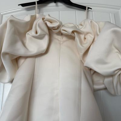 Elegant Cream Vanilla PuffSleeve OffShoulder Mini Dress - Thumbnail 5