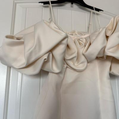 Elegant Cream Vanilla PuffSleeve OffShoulder Mini Dress - Thumbnail 2