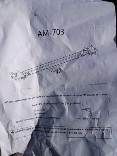 universal RV towing hitch with bolts and washers - Thumbnail 6