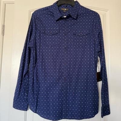 TWOGE Eye Logo Navy Star Print ButtonDown Shirt  Size XL - Los Angeles, California