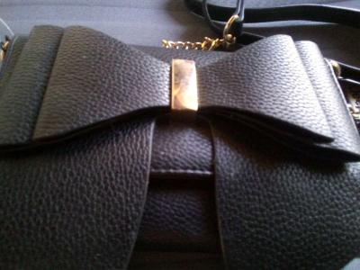 Black bow handbag - Thumbnail 3