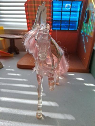 VINTAGE PINK CLEAR SWIFTWIND SHE RA HORSE - Thumbnail 4