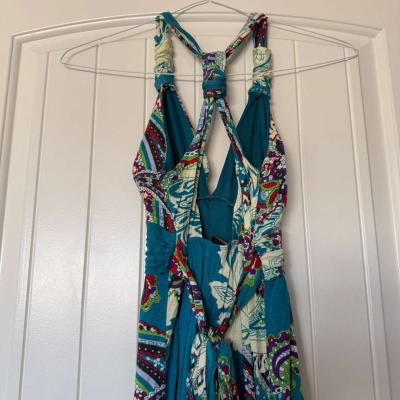 Forever 21 Boho Paisley Dress  Small  Padded Bra Top  Teal - Thumbnail 5