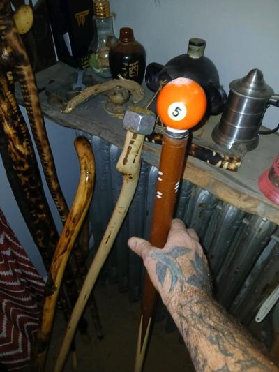 billiard cue stick and ball walkingsticks - Thumbnail 5