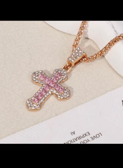 zircon embedded cross pendant chains - Thumbnail 5