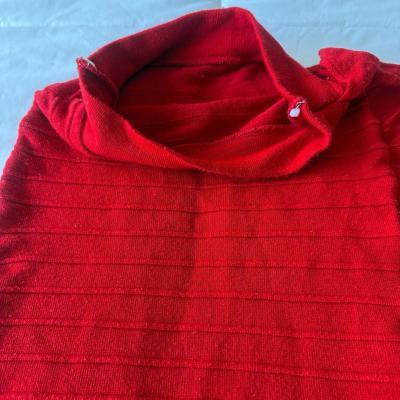 Red Ribbed Knit Ruffle Bodycon Skirt  Convertible Strapless - Thumbnail 6