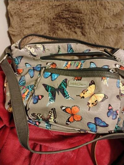 butterfly themed purse with many pockets - Thumbnail 5
