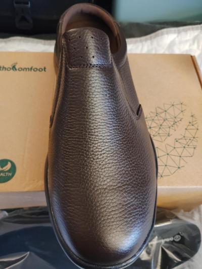 Orthopedic Men's slip on shoes Size 9 Brown - Thumbnail 4