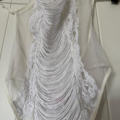 Brand New Sheer Lace  Mesh Teddy  Romantic Draped Front Deta - Thumbnail 3