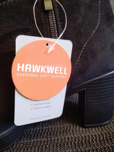 Hawk well Women's Suede Arch Support Side Zipper black Size 9 - Thumbnail 7