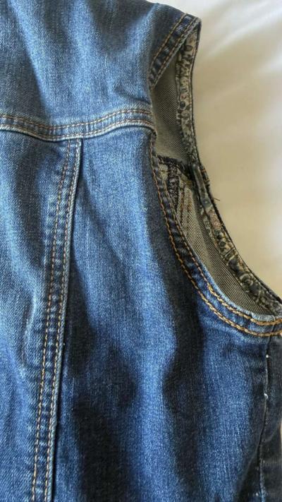 Papaya Womens Sleeveless Denim Vest  Classic Blue Jean Jacke - Thumbnail 4