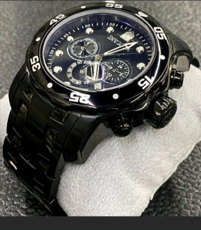 Invicta Mens Pro Diver Scuba Chronograph Triple Black Combat - Thumbnail 4