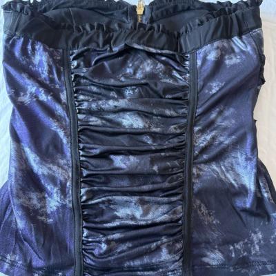 Strapless Gothic Corset Bustier Top  Padded Bra Front Zip R - Thumbnail 6
