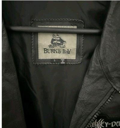 Burks Bay Leather Jacket With Harley Davidson Patches Size L - Thumbnail 2