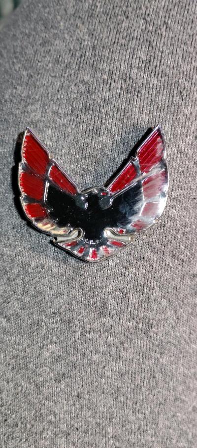 This item is a 19741976 Pontiac Firebird header panel emblem