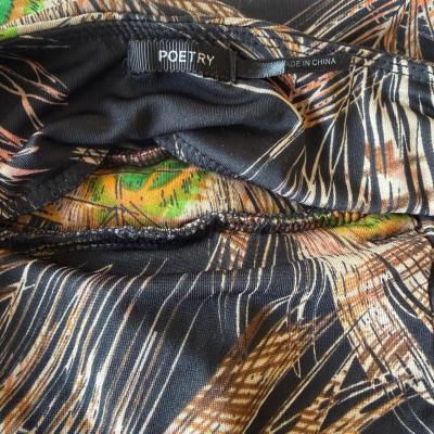 Poetry Boho Strapless Peacock Feather Maxi Dress with Padded - Thumbnail 5