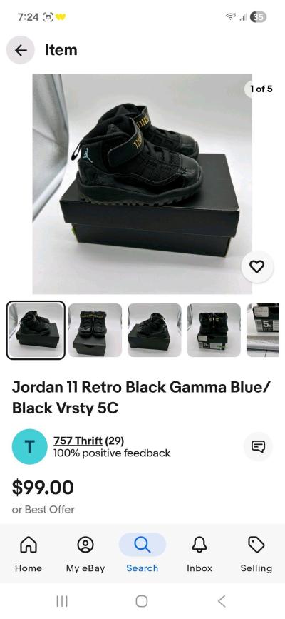 Jordan 11 Retro Black gamma blue black vrsty 5c - Thumbnail 3
