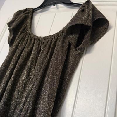 Size Small Gold Shimmer OffShoulder Tunic Top  Blouson Party - Thumbnail 4