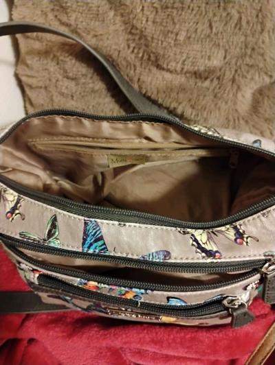 butterfly themed purse with many pockets - Thumbnail 3
