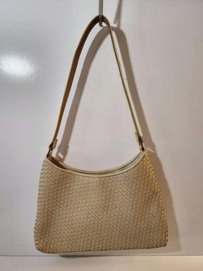Vintage Liz Claiborne Beige Faux Leather Woven Handbag - Lake Forest, California