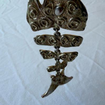 Vintage 1980s Gold Tone Sculptural Statement Earrings  Bold - Thumbnail 4