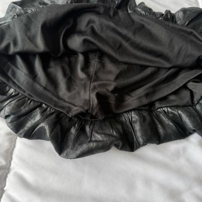 Poetry Black Shimmer Bubble Skort  Elastic Waist Metallic Sh - Thumbnail 4