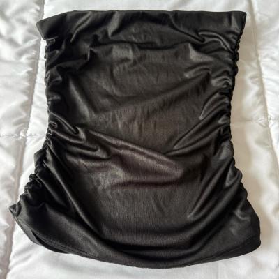 Strapless Charcoal Gray MilitaryInspired Dress with Gold Cre