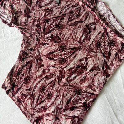 Wine  Blush Abstract Brushstroke Dolman Top  Soft Flowy Ligh - Thumbnail 3