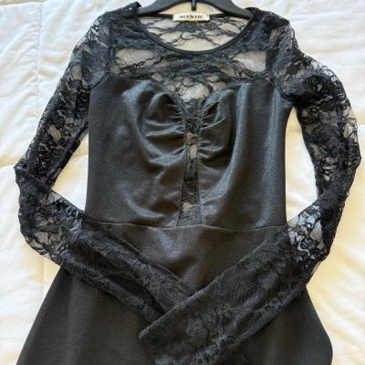 Sheer Lace Back After Dark Mini Dress  Dark Romance Energy - Thumbnail 5