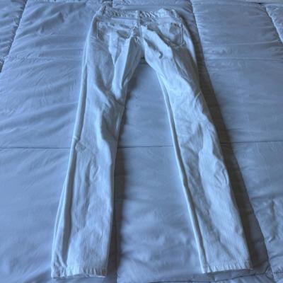 Pair of WAX JEANS white distressed skinny jeans made in USA - Thumbnail 5