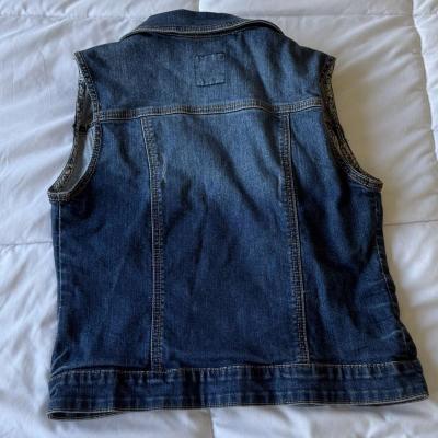 Papaya Womens Sleeveless Denim Vest  Classic Blue Jean Jacke - Thumbnail 3