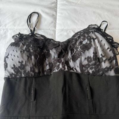 Black Lace Slip Dress with BuiltIn Bra  LingerieInspired Fit - Thumbnail 5