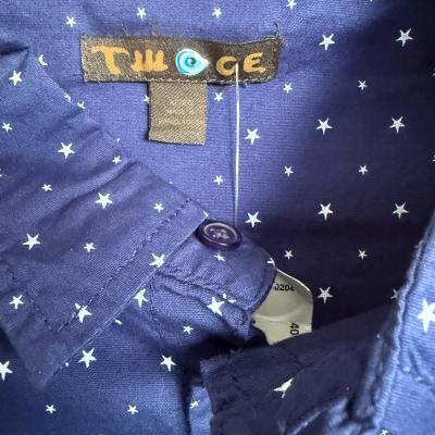 TWOGE Eye Logo Navy Star Print ButtonDown Shirt  Size XL - Thumbnail 3