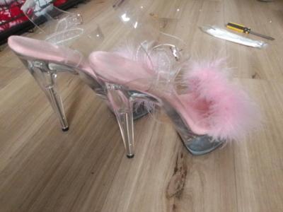 Cinderellas pink fur glass slippers - Thumbnail 3