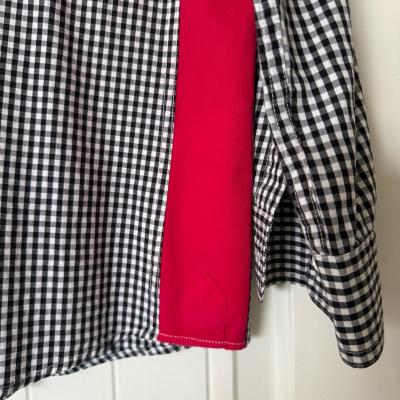 BRAND NEW XL Publish Black  White Gingham Shirt w Red Side P - Thumbnail 6