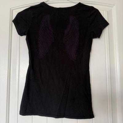 GUESS Jeans Womens Black Rhinestone Logo Graphic Tee Small Y - Thumbnail 6
