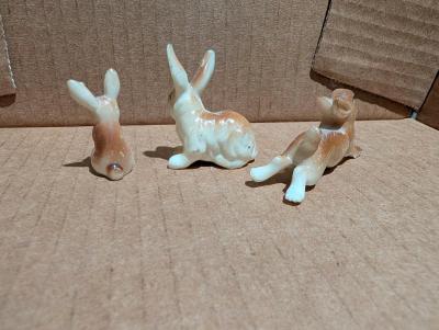 Vintage Miniature Bunny Rabbits Set of 3 - Thumbnail 2